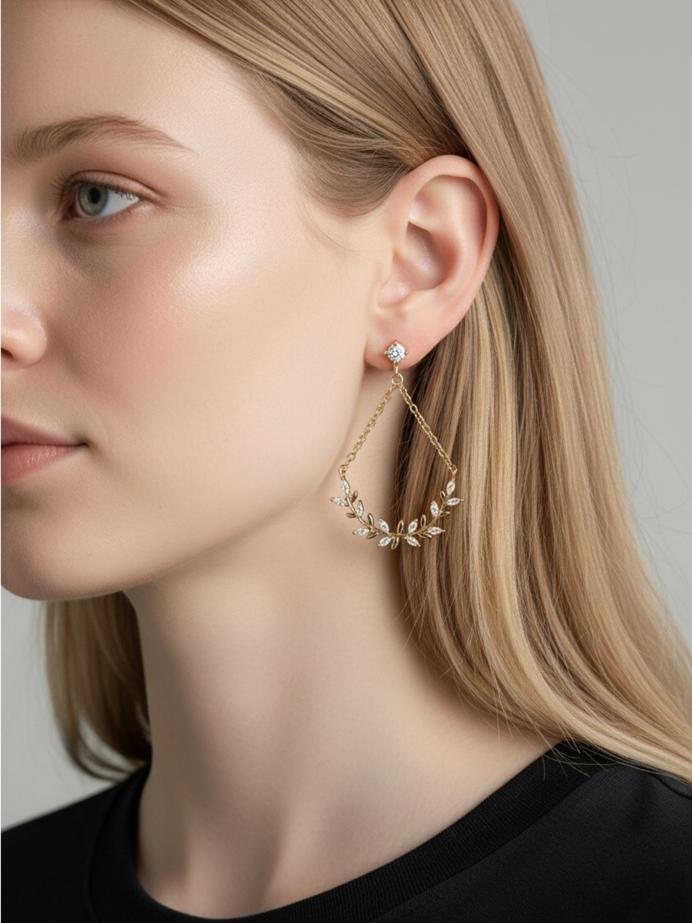 9/19 Gold Leaf Drop Earrings - Women's Jewelry